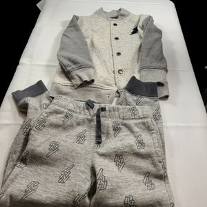 Gymboree bits 3pc lighting bolt sweatset Sz s5/6